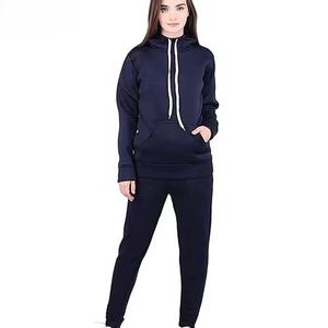 Respirant 100% coton uni survêtement pour femmes décontracté Long Style Jogging costume personnalisation complète ensemble de survêtement - Product Image 3