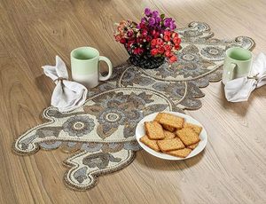 Christmas <b>Dining</b> <b>Table</b> Beaded <b>Runner</b> Placemat Handmade Cloth Decorative Wedding Mat With Leaves Design for Home Use - Product Image 4