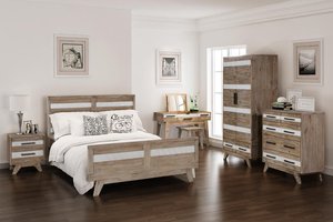 Soho Pino madera maciza muebles de dormitorio diseño moderno mesita de noche para apartamento precio competitivo Soho Acacia/madera de roble - Product Image 6