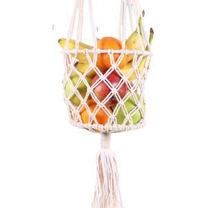 Venta caliente cuerda de algodón hecha a mano Cesta de fruta colgante Nuevo diseño Cesta colgante al por mayor - Product Image 1