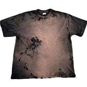 เสื้อยืดฮิปฮอปโชว์220gsm โอเวอร์ไซส์แบบกำหนดเองเสื้อยืดโชว์ไหล่แบบฉีกเป็นกรดสไตล์วินเทจสำหรับผู้ชาย - Product Image 2