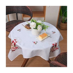 Nappe de table en lin imperméable jetable personnalisée, design abstrait brodé, ergonomique, recyclable, vente en gros, expédition prête - Product Image 4