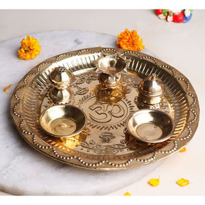 Venta caliente Diwali Metal decorativo Pooja Arti Thali para Pooja latón Urli diseño moderno para el hogar Oficina Mandir uso al mejor precio - Product Image 3