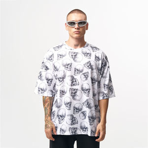 T-shirts pour hommes surdimensionnés lourds 100% coton Logo personnalisé respirant bonne qualité tenue décontracté en gros - Product Image 1