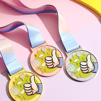 Médaille personnalisée finition émail, alliage de zinc de haute qualité, conception sur mesure, médaille 3D dorée avec ruban, récompenses créatives, métal gravé