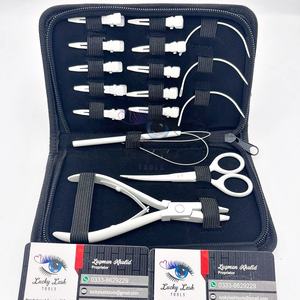 Professional SW-Silver White Hair Extension Beading Tool Kit <b>Plier</b> Customized Label Needle Tool Kit <b>Set</b> for Hair Extensions - Product Image 3