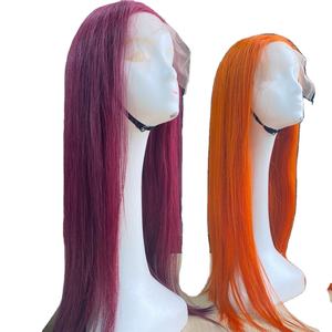 Venta al por mayor de pelo Remy grado transparente de encaje frontal peluca para las mujeres negras de color claro extensiones de cabello humano - Product Image 1