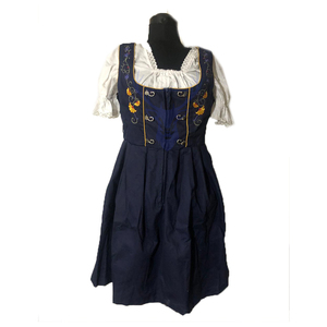 Oktoberfest allemand Robes de soirée pour femmes en velours côtelé mi-longueur Bouton en dentelle Diamant Taille naturelle Teint dans le dos Lavable - Product Image 2