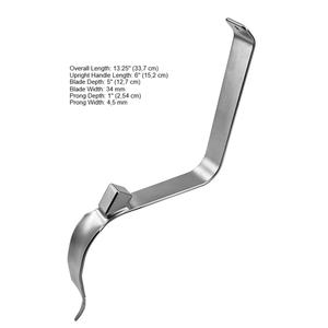 Retractor Acetabular de Cadera Dennis, Manual, de Acero Inoxidable, Certificado CE, Instrumentos Ortopédicos, Instrumentos Quirúrgicos para Pie y Tobillo - Product Image 2