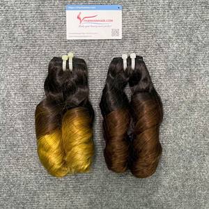 Extensiones de cabello humano Paquetes de rizos hinchables Máquina de cabello Remy vietnamita Rizos hinchables de vapor de trama Doble - Product Image 3