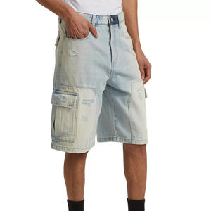 Pantalones cortos de mezclilla para hombre personalizados OEM estilo veraniego de algodón transpirable con servicio de impresión de logotipos y opciones de marca privada - Product Image 3