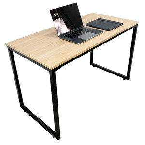 HOBP023 Minimalist Assembly Wooden Computer/Laptop <b>Table</b> <b>Foldable</b> Office Desk with Iron <b>Legs</b> for Hotels - Product Image 1