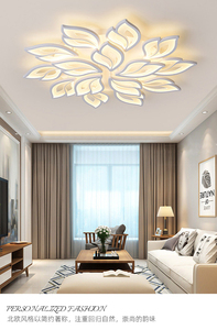 Suspension LED moderne design floral 15 têtes blanc froid 3500K avec abat-jour en acrylique pour salon CRI 80 Garantie 3 ans - Product Image 1