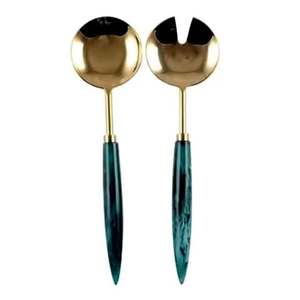 Ensemble de couverts en acier inoxydable à manche en résine, 5 pièces, artisanat, acier miroir, vente en gros, quantité en vrac - Product Image 6