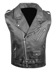 New <b>Men's</b> Plus Size Winter 10-Pocket Buffalo Hide Leather <b>Vest</b> Customizable Vintage <b>Black</b> Leather Waistcoat - Product Image 6