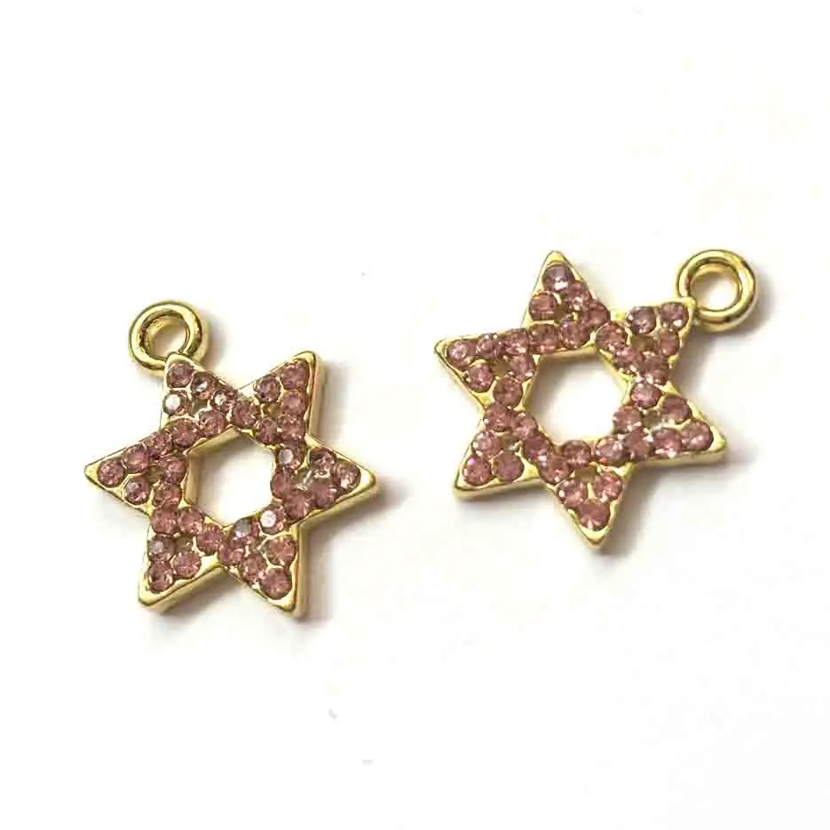 Großhandel Legierung Religiöses Amulett Glaube Schmuck Judentum Davidstern Anhänger Klassische Pentagramm Charms für Baby Pin