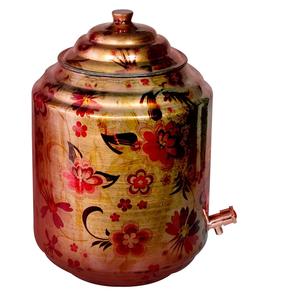 Vente la plus rapide Émail Imprimé Cuivre Distributeur D'eau Conteneur Pot Matka Prêt à Expédier Meilleur Revu Fabriqué en Inde - Product Image 6