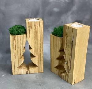 Unique <b>wood</b> finished candle holder for vintage decor rustic interior lighting and romantic <b>table</b> centerpieces - Product Image 3