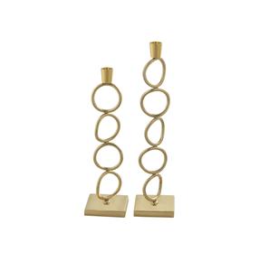 Pièce maîtresse élégante de bougeoir en métal parfaite pour les anniversaires de mariages romantiques ou les dîners élégants - Product Image 3