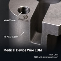 Servicio de Electroerosión por Hilo (EDM) Personalizado OEM ODM de 5 Ejes para Dispositivos Médicos de Acero Inoxidable 316L, Precisión de 0.005mm, Ra 0.2, Superficie Verificada por CMM, ISO