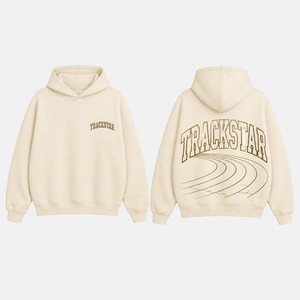 Sudadera con Capucha Trackstar para Hombre y Mujer, con Logotipo Personalizado, Hombros Caídos, Estilo Urbano, Fabricante de Sudaderas, Pedido al por Mayor TS-HD-069 - Product Image 1
