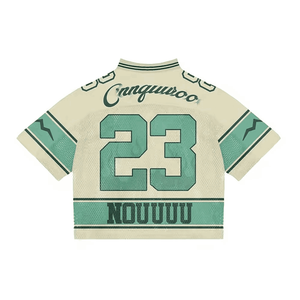 Custom Mesh Jersey 100% <b>Polyester</b> Mesh Boxy V-Neck Tee Quick Dry Short Sleeve Jerseys Sublimation Print Boxy Soccer Jersey Men's - Product Image 2