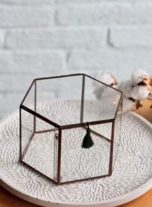 Caja de lujo de alta calidad con marco de metal y vidrio para guardar joyas y almacenar frutos secos, utilizada en el hogar y la oficina. - Product Image 6