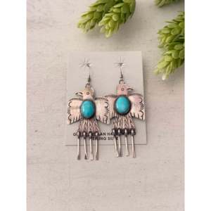 Pendentif Thunderbird en argent sterling et turquoise Kingman Vernon Begay - Product Image 1