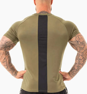 Chemises athlétiques de gymnastique d'été pour hommes T-Shirt de sport de haute qualité Polyester Workout Muscle Plain Print T Shirt pour hommes - Product Image 6