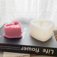 Idées de cadeaux d'anniversaire : moules à bougies en silicone en forme de dessert factice mignon, moule à bougie en forme de cœur, moule à bougie en forme de gâteau