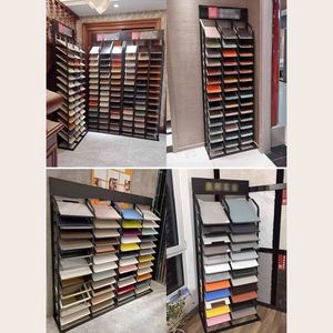 Estante de exhibición de baldosas de cerámica de metal plegable de doble cara personalizado estante de muestra de altura ajustable de fácil montaje para baldosas ordinarias - Product Image 2