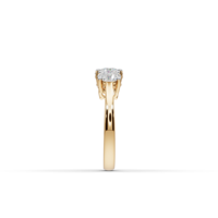 Anillo de Diamantes Cultivados en Laboratorio de 2.00 Ct, Corte Brillante, Engaste Pavé, Oro Amarillo de 18K, Certificado IGI
