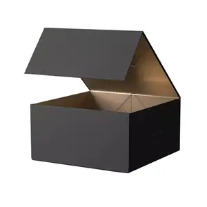 Custom Printed Luxury Black Magnetic Gift Box Wholesale Gift Boxes With Magnetic Lid