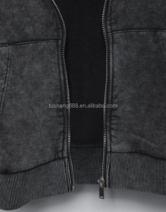 Plain Cotton Jacket <b>Mens</b> Oversized Cropped Custom Acid Wash <b>Zip</b> up <b>Hoodie</b> 400gsm to 600 Gsm - Product Image 4