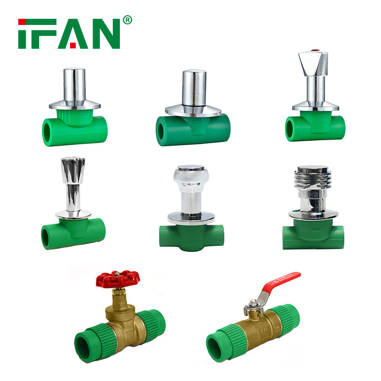 IFAN OEM ODM 20-110 мм PPR затвор, латунный Железный сердечник PN25 пластиковый PPR шаровой клапан