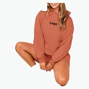 Ensemble de shorts d'hiver pour femmes de qualité supérieure, sweat-shirt avec shorts, 100% coton, léger, respirant, tissu doux et décontracté - Product Image 2