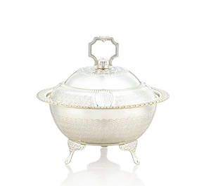 Golden Metal Food <b>Serving</b> <b>Bowl</b> Attractive Silver Design for Home Table Decorative Food <b>Serving</b> Date <b>Bowls</b> at Reasonable Price - Product Image 5