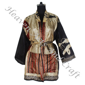 ชุดคลุมกิโมโนเพื่อนเจ้าสาวสำหรับผู้หญิง KS014กิโมโนสั้นแบบอินเดียโบฮีเมียนอินเดียชุดใส่กลางคืนชุดกิโมโนสั้นผ้าไหมสั้น - Product Image 4