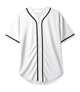 Vente en gros logo personnalisé col montant Sublimation plaine vierge adultes bouton Baseball uniforme chemise séchage rapide 100% polyester - Product Image 1