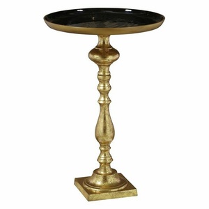 Table basse rectangulaire en métal décorative de bureau au design élégant et moderne, durable, plaquée nickel argenté avec base sur pieds - Product Image 3