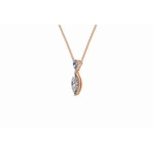 Pendentif élégant en diamant de culture Cartimandua, taille marquise et poire, 0,818 ct, or 9 KT, 14 KT, 18 KT, bijoux fins, export OEM - Product Image 2