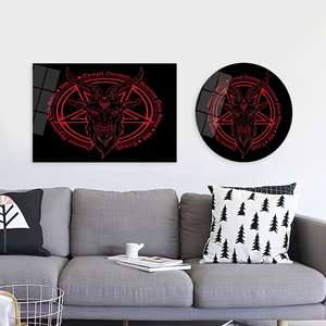 Elegant Japanese Pentagram Canvas <b>Print</b>: Mystical Bedroom Decor,TEMPERED GLASS <b>ART</b> - Product Image 1