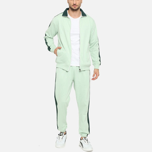 Chándal de dos tonos para hombre, traje de contraste de color para ropa deportiva elegante y rutina diaria de correr o entrenamiento - Product Image 1