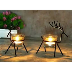 Bougeoir de renne en métal doré Bougeoir décoratif de Noël Bougeoir le plus vendu au prix le plus bas - Product Image 2