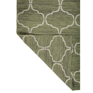 พรมอินดัสบาร์ คลาสสิค กรีน แฟลตวีฟ วูล วิสโคส สำหรับบ้าน รุ่น ADWV-13013 สำหรับวัยรุ่น รูปทรงสี่เหลี่ยมผืนผ้า ลายทางเดิน หนา 10 มม. สำหรับห้องนั่งเล่น - Product Image 5