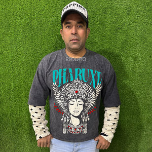 Camiseta de Marca OEM para Hombre, Tejido Grueso, Transpirable, Ecológica, Estilo Urbano, Personalizada, Tallas Grandes, Mangas Largas - Product Image 1