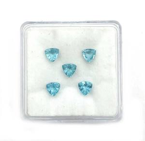 หินอะพาไทต์สีฟ้าธรรมชาติคุณภาพสูงล้านล้านตัดอัญมณีหลวม5-10มม. หินผ่านการอบด้วยความร้อนสำหรับการทำเครื่องประดับ - Product Image 3