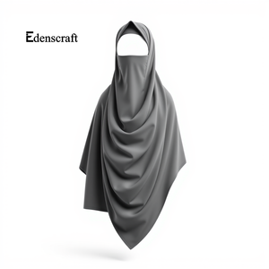 Modest Muslim Long Khimar Customizable Abaya Elegant Traditional Lightweight Breathable Polyester Four-Way Stretch <b>Women's</b> OEM - Product Image 6