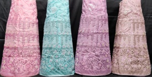 Vente en gros 3M Flair Heavy Jarkan Work Brodé Butti Bordure Net Dupatta B2B Commandes Bienvenue Fête Porter Lehenga Choli Blouse - Product Image 4