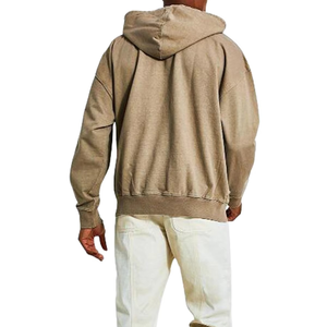 เสื้อมีฮู้ดผ้าฝ้ายสำหรับผู้ชายโอเวอร์ไซส์ชายเสื้อครอปโบซี่ซักวินเทจ - Product Image 2